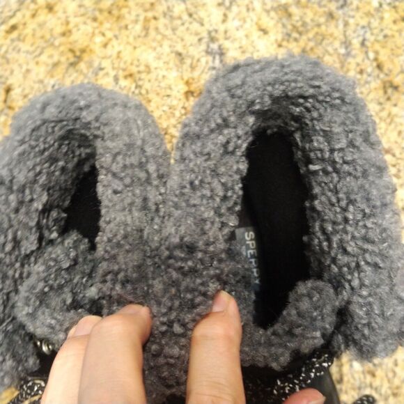 Sperry Juneau Lace Up Winter Boots Womens 10 Black Gray STS86817 - Picture 10 of 12